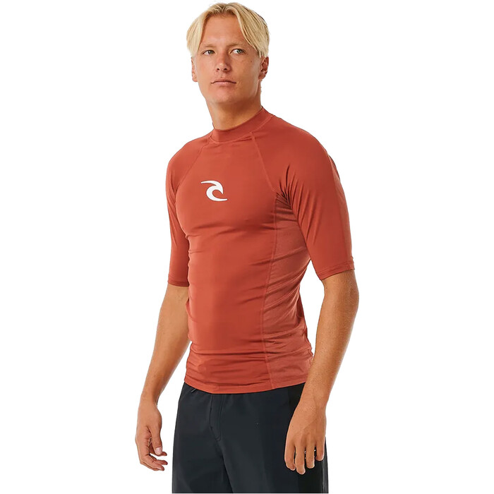 2024 Rip Curl Mnner Waves UPF Performance Kurzarm-Lycra-Weste 142MRV - Red